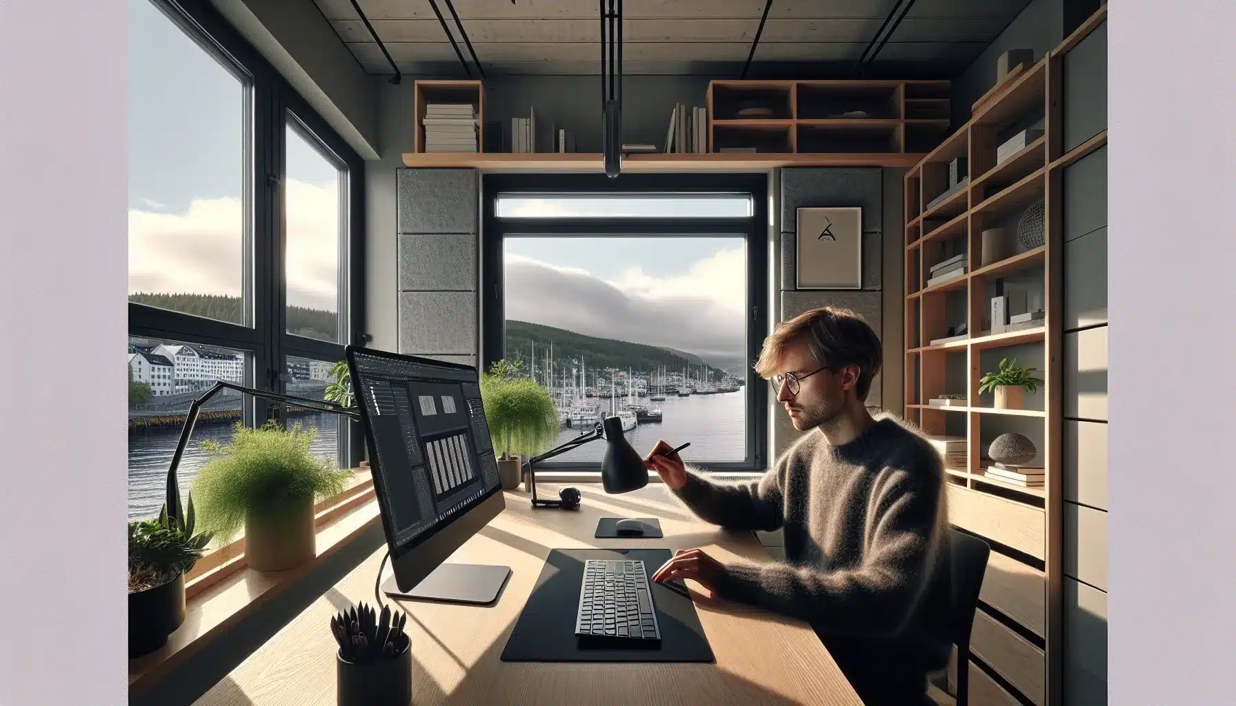 Norwegian designer uses ai and xr tools in a bright minimalist studio