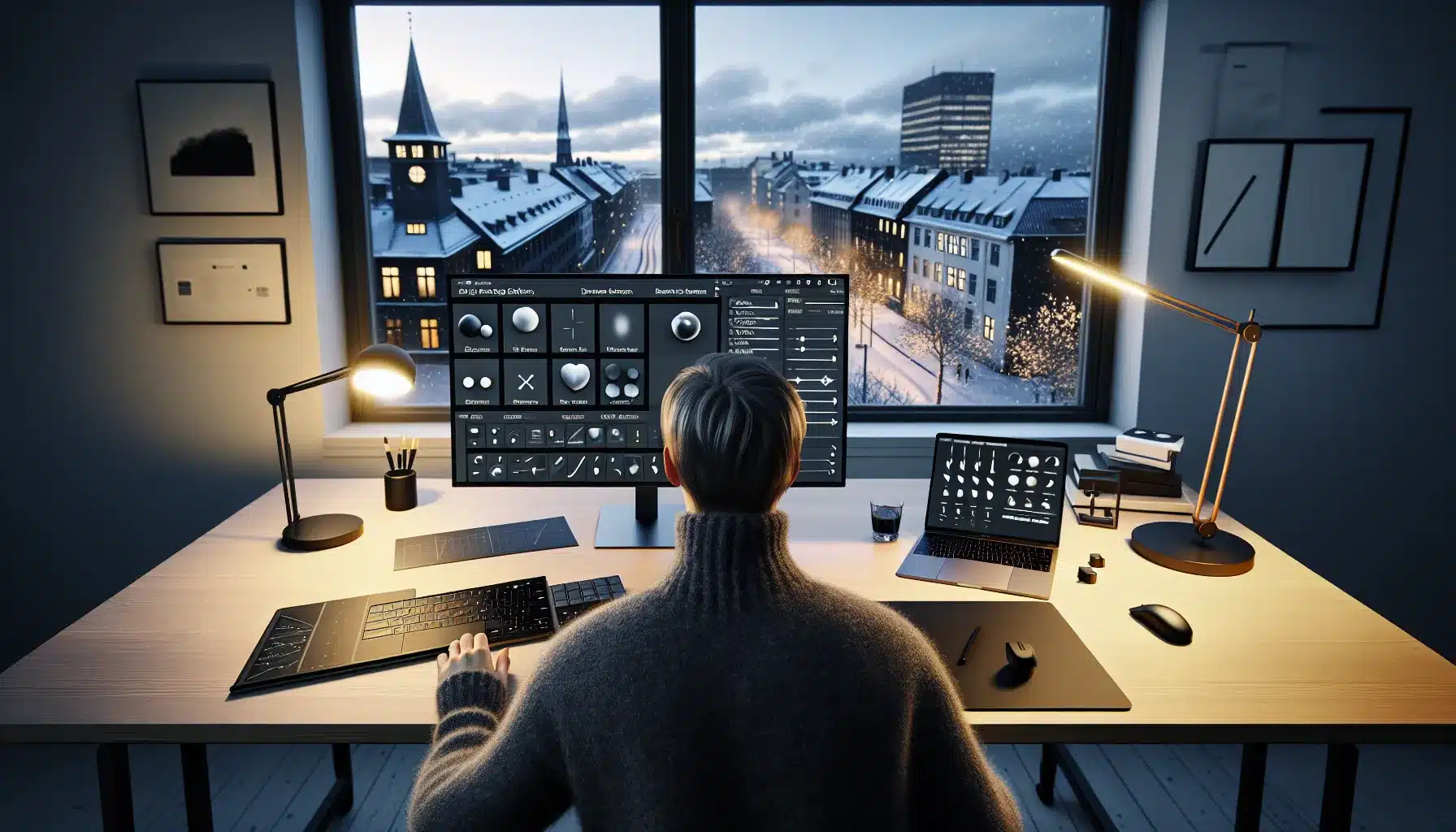 Norwegian designer refining 3d, motion, and variable typography on a ui.